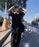 安初夏微胖男生穿搭大肚子t恤男純棉黑色顯瘦寬松短袖加肥加大重磅半袖 黑色指數(shù) XL 適合125-140斤 曬單實(shí)拍圖