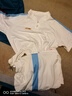 李寧（LI-NING）太極服女夏季新款高彈牛奶絲短袖太極拳練功服裝男高端武術(shù)表演服 白/藍(lán)（男女同款） XL（體重145-160斤） 曬單實(shí)拍圖