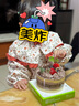 幼歌（YOUGE） 嬰幼兒田園碎花可拆卸娃娃領(lǐng)披肩連衣裙秋季女寶寶裙子 米底碎花 90 cm 曬單實(shí)拍圖