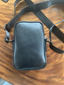 哥比亞保羅斜挎包男士單肩包迷你休閑便攜手機包男款通勤潮包新款真皮小背包 黑色 曬單實(shí)拍圖