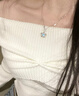 AHK輕奢銀項鏈女生鎖骨鏈時尚高級感首飾七夕情人節(jié)禮物送女朋友老婆 【浪漫藍鋯】一眼心動項鏈 曬單實拍圖
