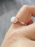 曼古帝小方糖和田玉戒指女純銀食指戒輕奢小眾設計翡翠玉石 白色玫瑰金款 曬單實(shí)拍圖