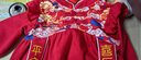 優(yōu)奇女寶寶周歲禮服紅色連衣裙秋裝女寶抓周衣服嬰兒一歲女童公主裙子 曬單實(shí)拍圖