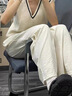 媽媽本色孕婦褲夏季2025新款孕期不勒肚子可調(diào)節(jié)薄款外穿休閑闊腿褲奶芙褲 杏色 【軟糯奶芙褲 腰圍可調(diào)節(jié)】 M 曬單實(shí)拍圖