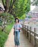 佐敘法式甜美泡泡袖一字肩襯衫女夏裝2025夏季新款氣質(zhì)寬松顯瘦襯衫女 藍(lán)灰色 L （90-105斤） 曬單實(shí)拍圖