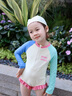 G.DUCKKIDS小黃鴨童裝女童泳衣夏季兒童泳裝女孩子長(zhǎng)袖三角一體式專業(yè)訓(xùn)練服 米色拼接【送泳帽】 140 尺碼9~10歲【130-140cm】cm 曬單實(shí)拍圖
