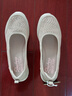斯凱奇（Skechers）女鞋透氣蕾絲單鞋淺口一腳蹬平底鞋軟底舒適透氣旅游鞋100686 白色/WHT 36 曬單實(shí)拍圖