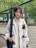 棉致美式復(fù)古小狗開衫外套女春秋季2025新款棒球服潮流休閑寬松衛(wèi)衣 H953白花灰色【常規(guī)高品質(zhì)35.5】 L 100-120斤 曬單實(shí)拍圖