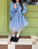 哈羅小黃鴨（G.DUCKKIDS）女童連衣裙春秋季2025新款女寶寶春裝時(shí)尚娃娃領(lǐng)牛仔網(wǎng)紗公主裙潮 藍(lán)色公主裙 90 cm適合1-2歲80-90cm 曬單實(shí)拍圖