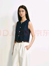 歐時(shí)力OCHIRLY 短款西裝馬甲女上衣透氣工裝設(shè)計(jì)感2025夏季新品 深藍(lán) M 曬單實(shí)拍圖