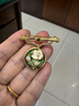 中古vintage胸針女宮廷油畫(huà)珍珠小眾設計西裝別針胸花母親節禮物 18K金綠色【胸針】 曬單實(shí)拍圖