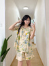 族瑪士親膚純棉睡衣女2025新款夏天全棉薄短袖短褲可外穿家居服夏季套裝 S85208#中袖短褲-油畫(huà)彩盤(pán) M 【建議105-125斤穿】尺碼偏大 曬單實(shí)拍圖