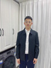 羅蒙外套男秋季商務(wù)男士翻領(lǐng)行政夾克上衣干部廳局風(fēng)爸爸裝i8藏青XL 曬單實(shí)拍圖