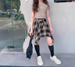 2025炸街女童夏裝又酷又颯童裝夏季兒童網(wǎng)紅洋氣女孩爵士街舞套裝 套裝【上衣+裙子】 140 曬單實(shí)拍圖
