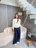 lagogo不易褪色闊腿牛仔褲女拉谷谷2025年秋季新款顯瘦寬松長(cháng)褲 深牛仔藍 M 曬單實(shí)拍圖