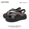 DAPHNE達芙妮國風羅馬涼鞋女款夏季2025新款配裙子百搭厚底運動沙灘鞋 曬單實拍圖