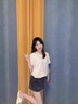真維斯（Jeanswest）刺繡牛仔短褲女夏季2025年新款卷邊ins高腰顯瘦a字小個(gè)子外穿熱褲 淺藍(lán)色 L 【106-120斤選】 曬單實(shí)拍圖