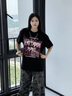 花花公子純棉短袖t恤男歐美涂鴉項(xiàng)鏈女夏季寬松情侶款半袖ins上衣潮牌 黑色棉 L 100-120斤 曬單實(shí)拍圖
