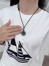 喜玉枝和田玉青玉平安扣吊墜男女玉佩掛件玉石玉墜生日禮物送女友首飾 青玉平安扣【20-22mm黑繩】 曬單實拍圖