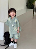 迪士尼男童夏季套裝2024新款牛仔短袖襯衫寶寶帥氣夏裝中小兒童時(shí)髦襯衣 藍(lán)色 上衣+褲子 90 (適合身高82-92CM) 曬單實(shí)拍圖