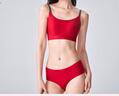 維多利亞的秘密（Victoria's Secret）雙尺碼果凍條小背心無鋼圈內(nèi)衣女文胸內(nèi)褲內(nèi)衣套裝夏送女友禮物 唇紅色文胸+內(nèi)褲 XS /M 曬單實(shí)拍圖