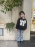 moonkids女童裙子韓版洋氣蛋糕裙2025春秋款兒童套裝裙時髦女寶連衣裙秋裝 4953黑色蝴蝶結(jié)衛(wèi)衣 110 cm 曬單實拍圖