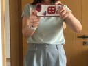 德瑪納【空氣層甄選】夏季智感小飛袖Polo領(lǐng)打底衫花朵刺繡女式t恤 曬單實(shí)拍圖