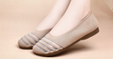 蒂威宇曼（Diweiyuman）夏季新款女鞋媽媽鞋飛織網(wǎng)面涼鞋休閑透氣一腳蹬淺口軟底蛋卷單鞋 杏色 35 曬單實(shí)拍圖