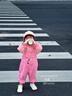 G.DUCKKIDS小黃鴨童裝女童秋季套裝2025新款洋氣兒童秋裝女孩寶寶衣服背帶褲 粉色 110 建議4~5歲【100-110cm】cm 曬單實(shí)拍圖