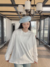 班尼路長(cháng)袖t恤女裝春秋冬純棉打底衫潮流寬松小個(gè)子女生百搭純色上衣服 白#純色 【100%純棉】 M 曬單實(shí)拍圖
