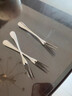 戰舵不銹鋼水果叉子套裝創(chuàng  )意二指蛋糕叉甜品點(diǎn)心叉沙拉小叉子月餅叉 小號水果叉 6支 曬單實(shí)拍圖