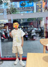 G.DUCKKIDS小黃鴨男童套裝夏季新款兒童新中式漢服中小童唐裝男孩國(guó)風(fēng)兩件套 米色 90 尺碼1~2歲【 80-90cm】 曬單實(shí)拍圖
