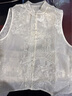 卡悠萊（KAYOULAI）薄紗新中式馬甲2025薄款歐根紗夏季新款國風女裝重工刺繡洋氣坎肩 米色 3XL150斤以上 均碼 曬單實拍圖
