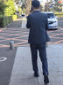 羅蒙春夏休閑西裝套裝男季寬松正裝感百搭韓版青少年潮流西服外套 灰藍(lán)色【西服+白T恤+西褲】 M 曬單實(shí)拍圖