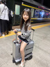 Airwheel愛爾威 SE3T智能電動行李箱 男女親子代步旅行箱可坐人騎行拉桿箱 SE3T 銀色 豪華版-可登機 24寸 曬單實拍圖