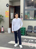 XJSGS官方國際正品牌男士高端休閑褲秋季斜紋直筒褲輕奢侈寬松垂感長褲 高檔藏青色【現(xiàn)貨速達(dá)】 春秋款 3XL 建議【160-190斤】 曬單實(shí)拍圖