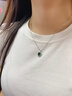 HKHL 925銀祖母綠項鏈女士寶石吊墜高級感鎖骨鏈七夕情人節(jié)禮物送女友 祖母綠寶石項鏈 曬單實拍圖
