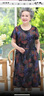 俞兆林（YUZHAOLIN）老年人女夏裝連衣裙中長(zhǎng)款大碼老人衣服寬松媽媽裙子70奶奶裝上衣 藏青鳳尾花 2XL 【建議105-120斤】 曬單實(shí)拍圖