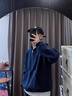 名創(chuàng)優(yōu)品（MINISO）連帽衛(wèi)衣男女春秋款325G重磅高級感開衫外套學生百搭大碼寬松上衣 藏青(純色) XL /180(體重140-160斤) 曬單實拍圖