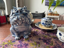 依瓷鬼迷日眼玄關(guān)裝飾品招財創(chuàng)意香爐貔貅茶寵景德鎮(zhèn)茶具桌面擺件客廳 （熱銷）貔貅-景德藍(lán)大號 曬單實拍圖