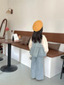 G.DUCKKIDS小黃鴨童裝女童套裝春秋季新款中小童牛仔花邊三件套女孩洋氣秋裝 淺藍(lán)色三件套-aggmcki 120 適合110-120cm年齡6-7歲 曬單實(shí)拍圖