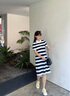 TOMMY HILFIGER【條紋顯瘦POLO裙】25夏季女裝珠地網(wǎng)眼氣質(zhì)通勤連衣裙04323 黑白條紋DW5 S 曬單實拍圖