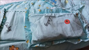 筏芯新生兒包被六件套新生兒出產(chǎn)房棉花六件套嬰兒被新生兒用品剛出生 可愛兔藍(lán) 一米棉花六件套 曬單實(shí)拍圖