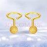 中國(guó)黃金（CHINA GOLD）黃金耳釘女足金圓珠耳釘小金豆耳飾七夕情人節(jié)禮物送女友老婆 約3mm磨砂圓珠耳釘一對(duì)約0.38克 曬單實(shí)拍圖