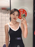 啄木鳥(niǎo)撞色吊帶背心女夏季新款帶胸墊無(wú)袖外穿美背辣妹上衣 黑拼白 L 曬單實(shí)拍圖