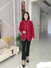 恒源祥媽媽秋裝洋氣外套2023新款中老年女春秋季針織上衣長袖毛衣兩件套 酒紅色 L (建議85-100斤) 曬單實拍圖