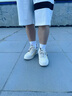 森馬（Senma）男鞋夏季休閑百搭小白鞋子男士軟底輕便厚底增高板鞋男款鏤空透氣 米色 42 曬單實拍圖