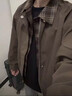 LEEREDPOI美式復(fù)古外套男夾克2025春秋季寬松潮流大碼工裝翻領(lǐng)假兩件上衣服 棕色 XL （120-140） 曬單實(shí)拍圖