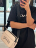 蔻馳（COACH）新款?yuàn)W萊男士夏季VARSITY圖案GRAHAM牛皮革斜挎包休閑 青銅色硬件/粉筆白色/黑色 曬單實(shí)拍圖