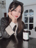 RHUDE FOG品牌女裝皮衣外套女2025春秋新款韓版寬松休閑百搭復(fù)古輕熟風(fēng) 黑色 M 曬單實拍圖